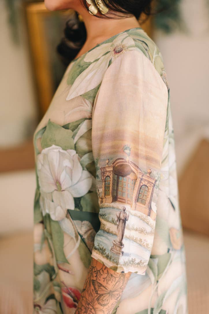 Fleur De Soleil Artist Dress w/ Pockets & Florals - Suttles & Seawinds