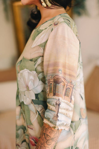 Fleur De Soleil Artist Dress w/ Pockets & Florals - Suttles & Seawinds