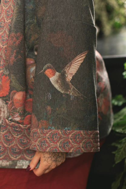 Flight of Fancy Fleece Cottage Cardigan Kimono Jacket - Suttles & Seawinds