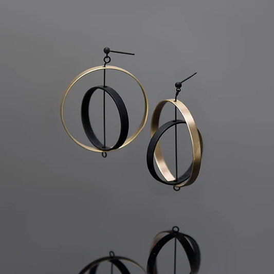 AXLE EARRING - BLACK GOLD