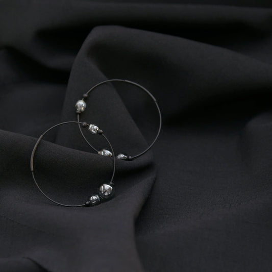 ECLIPSE EARRING - GREY GLASS