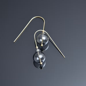 MINI SCOOP EARRING - GREY GLASS