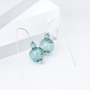 MINI SCOOP EARRING - AQUA GLASS
