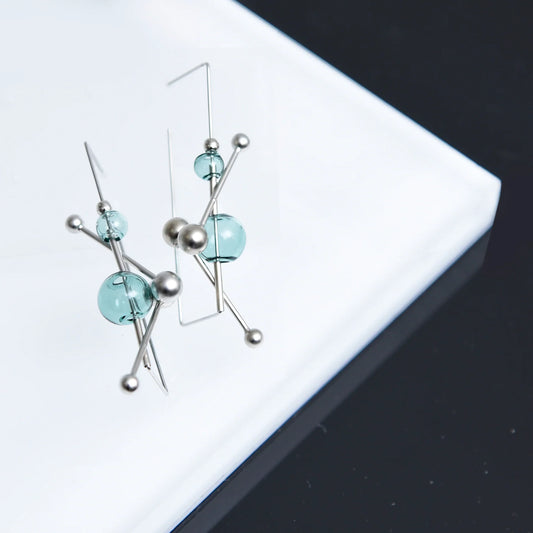 REVE HOOP EARRING - SILVER AQUA