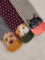 Load image into Gallery viewer, WHITE STUFF - 3 PACK PET PALS ANKLE SOCK
