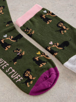 Load image into Gallery viewer, WHITE STUFF - KISSING SAUSAGE DOG ANKLE SOCK
