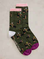 Load image into Gallery viewer, WHITE STUFF - KISSING SAUSAGE DOG ANKLE SOCK
