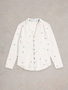 WHITE STUFF - ANNIE EMBROIDERED JERSEY SHIRT