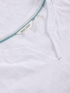 WHITE STUFF - NELLY NOTCH EMBROIDERED TEE