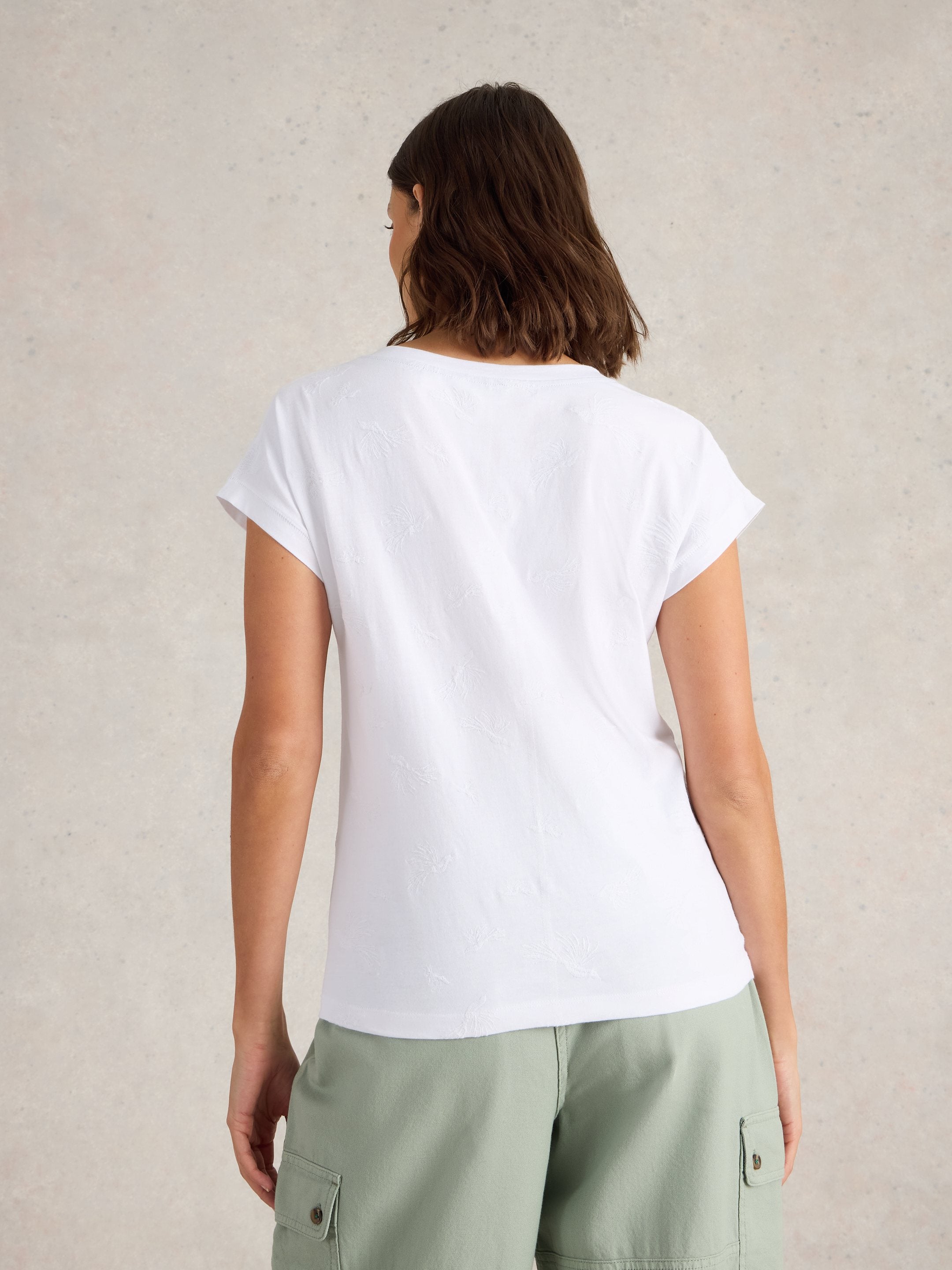 WHITE STUFF - NELLY NOTCH EMBROIDERED TEE