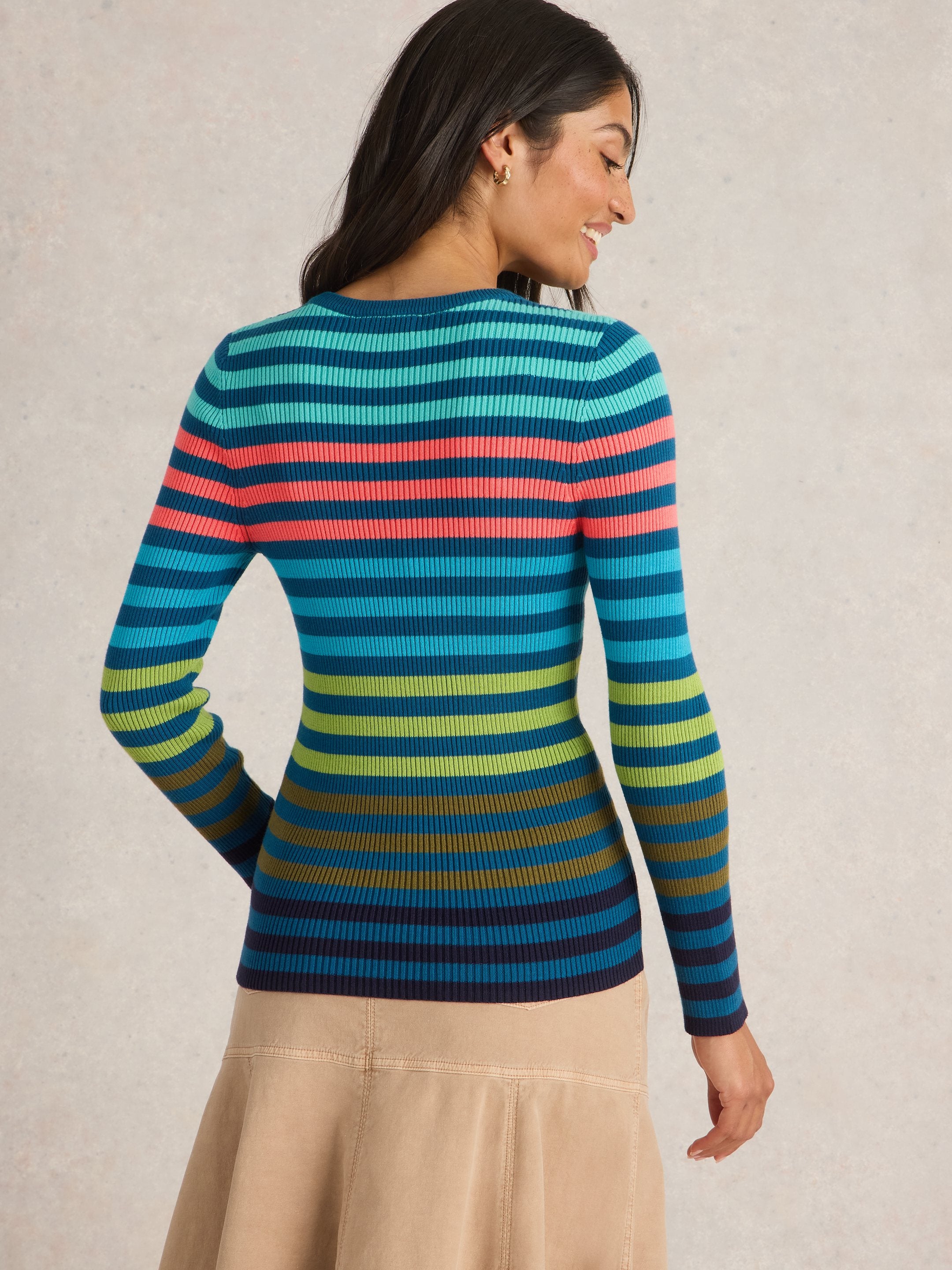 WHITE STUFF - RIB STRIPE JUMPER