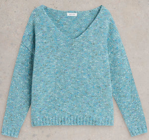 WHITE STUFF - TEXTURED VNECK JUMPER