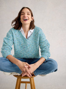 WHITE STUFF - TEXTURED VNECK JUMPER