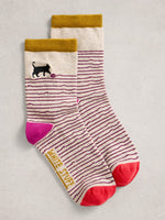 Load image into Gallery viewer, WHITE STUFF - EMBROIDERED ANKLE SOCK
