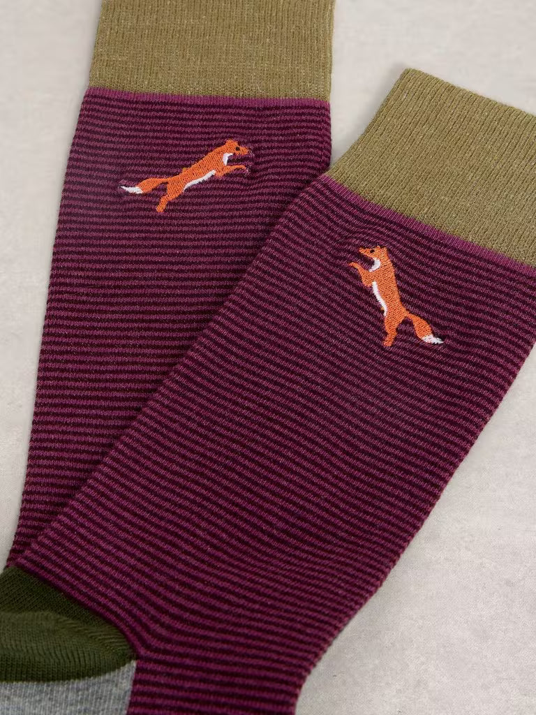 WHITE STUFF - EMBROIDERED ANKLE SOCK