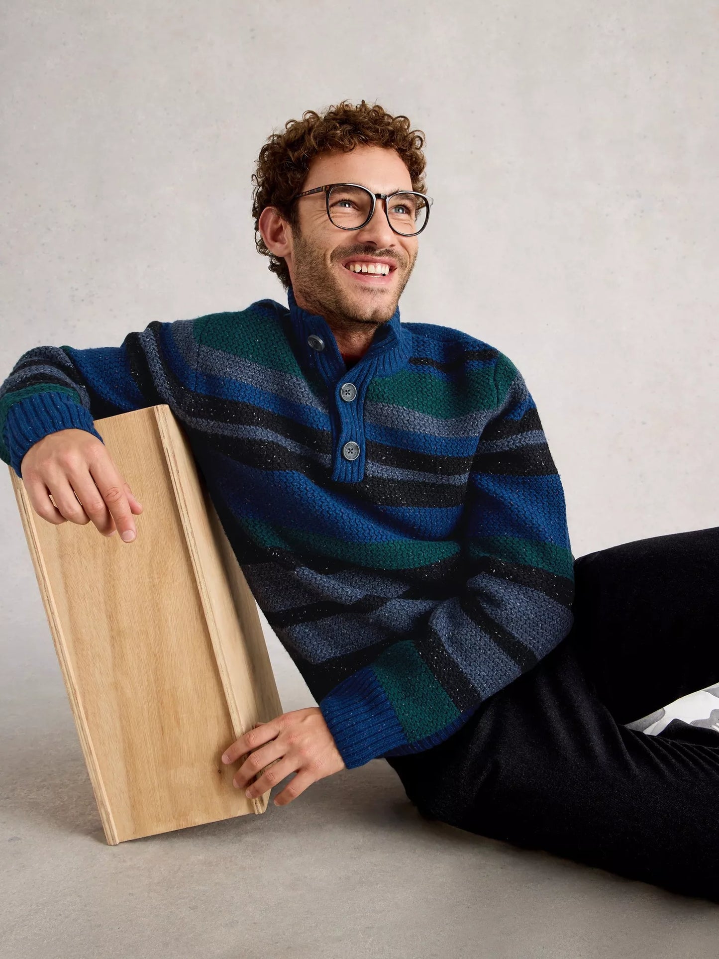 WHITE STUFF - BERKLEY BUTTON NECK STRIPE