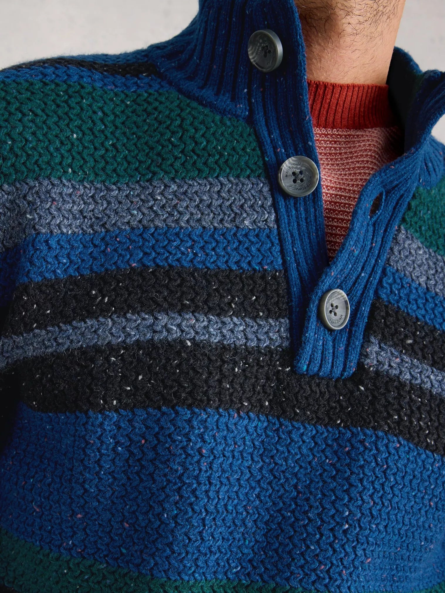 WHITE STUFF - BERKLEY BUTTON NECK STRIPE