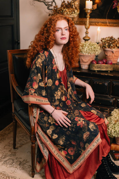 Heart of Gold Goddess Starduster Kimono w/ Sacred Heart - Suttles & Seawinds