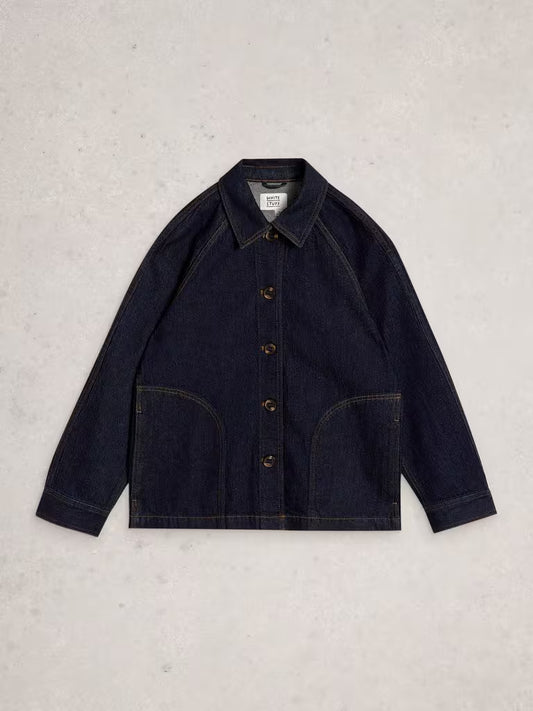 White Stuff Eden Denim Jacket Dark Denim - Flat Front