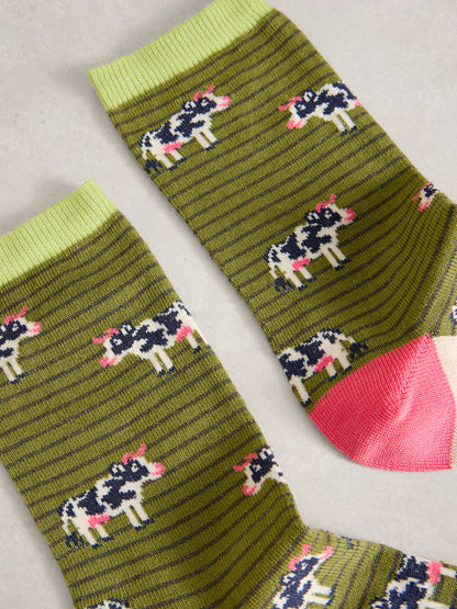 Noveltry Cow Ankle Sock - Suttles & Seawinds
