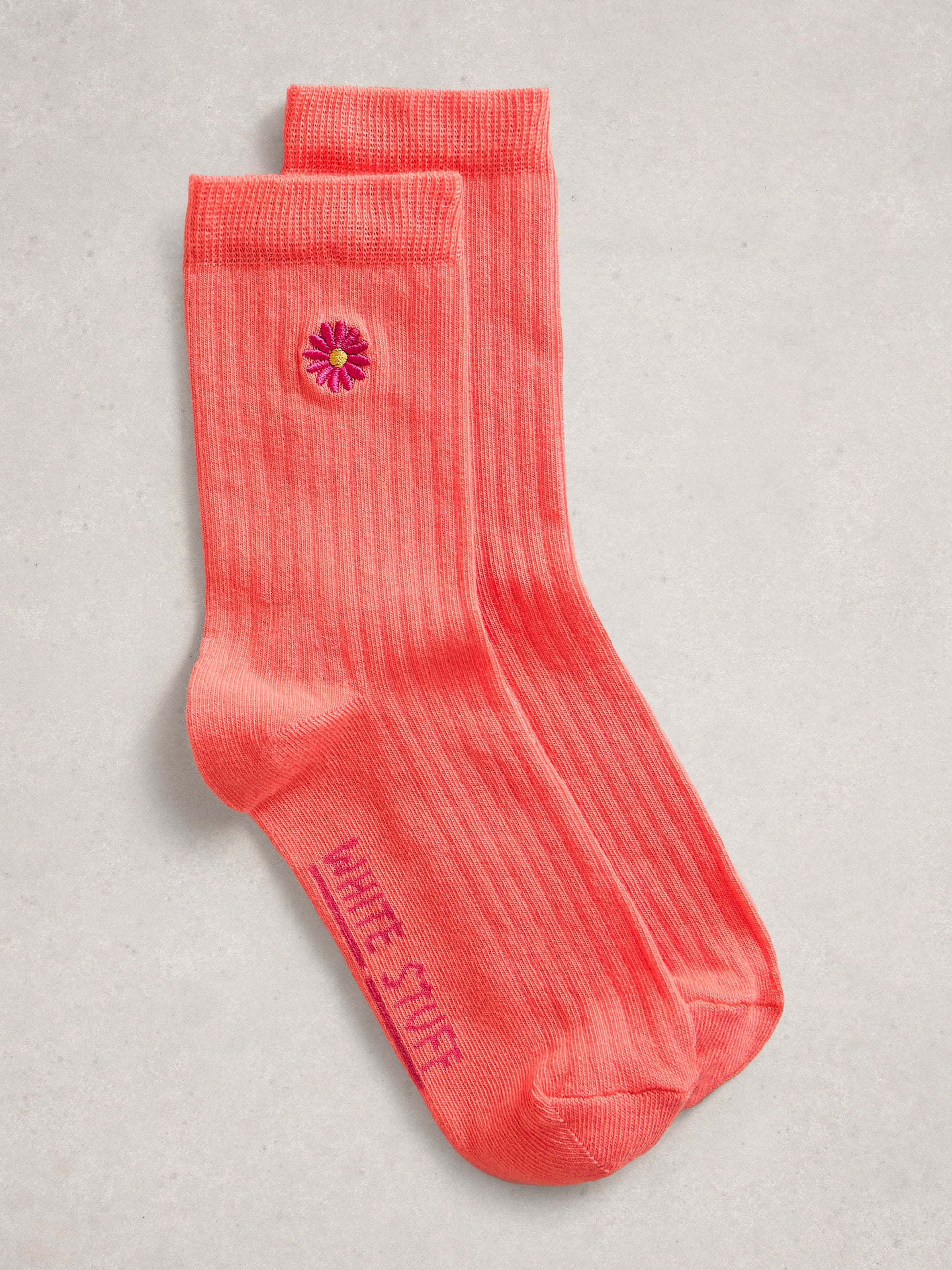Embroidered Flower Rib Sock - Suttles & Seawinds