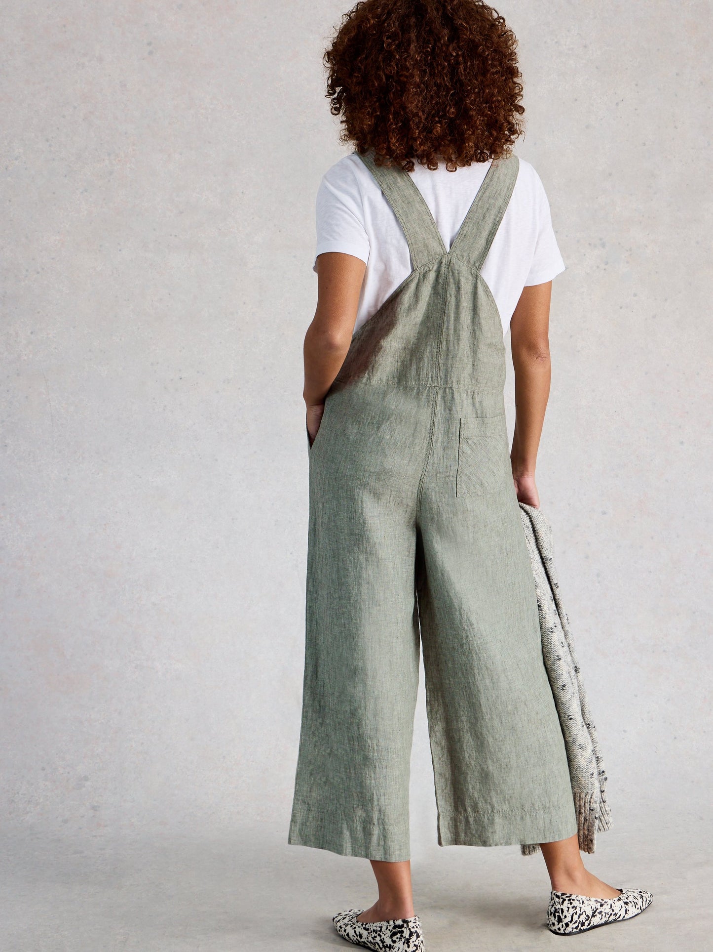 Viola Linen Dungaree - Green - Suttles & Seawinds