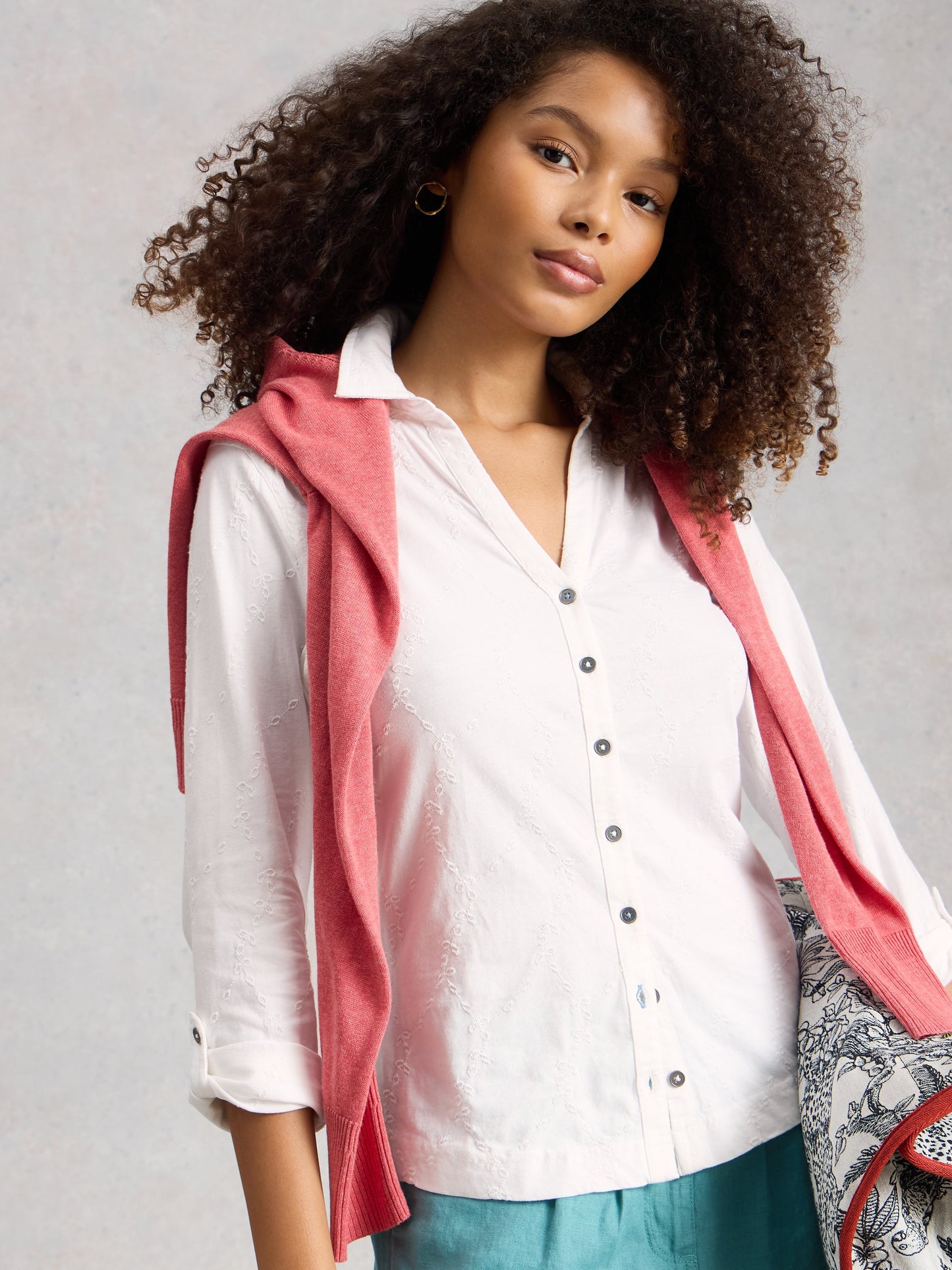 ANNIE BRODERIE JERSEY SHIRT