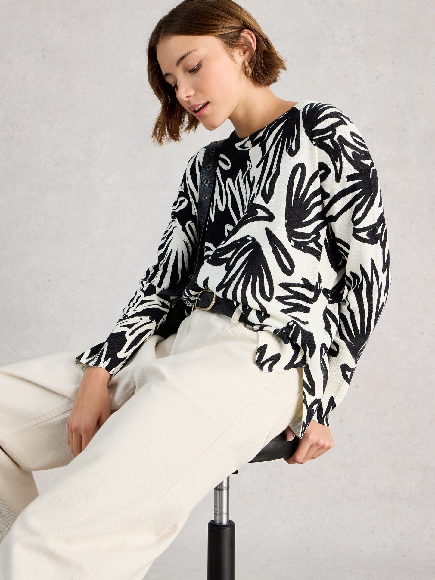 Olive Print Jumper