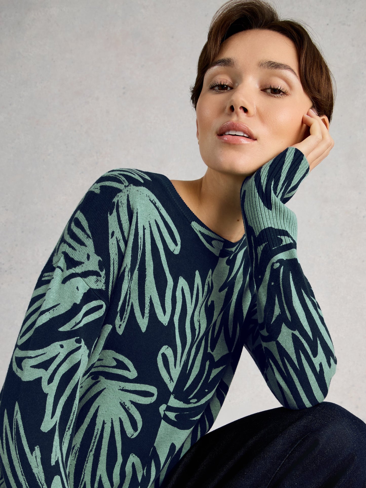 Olive Print Jumper