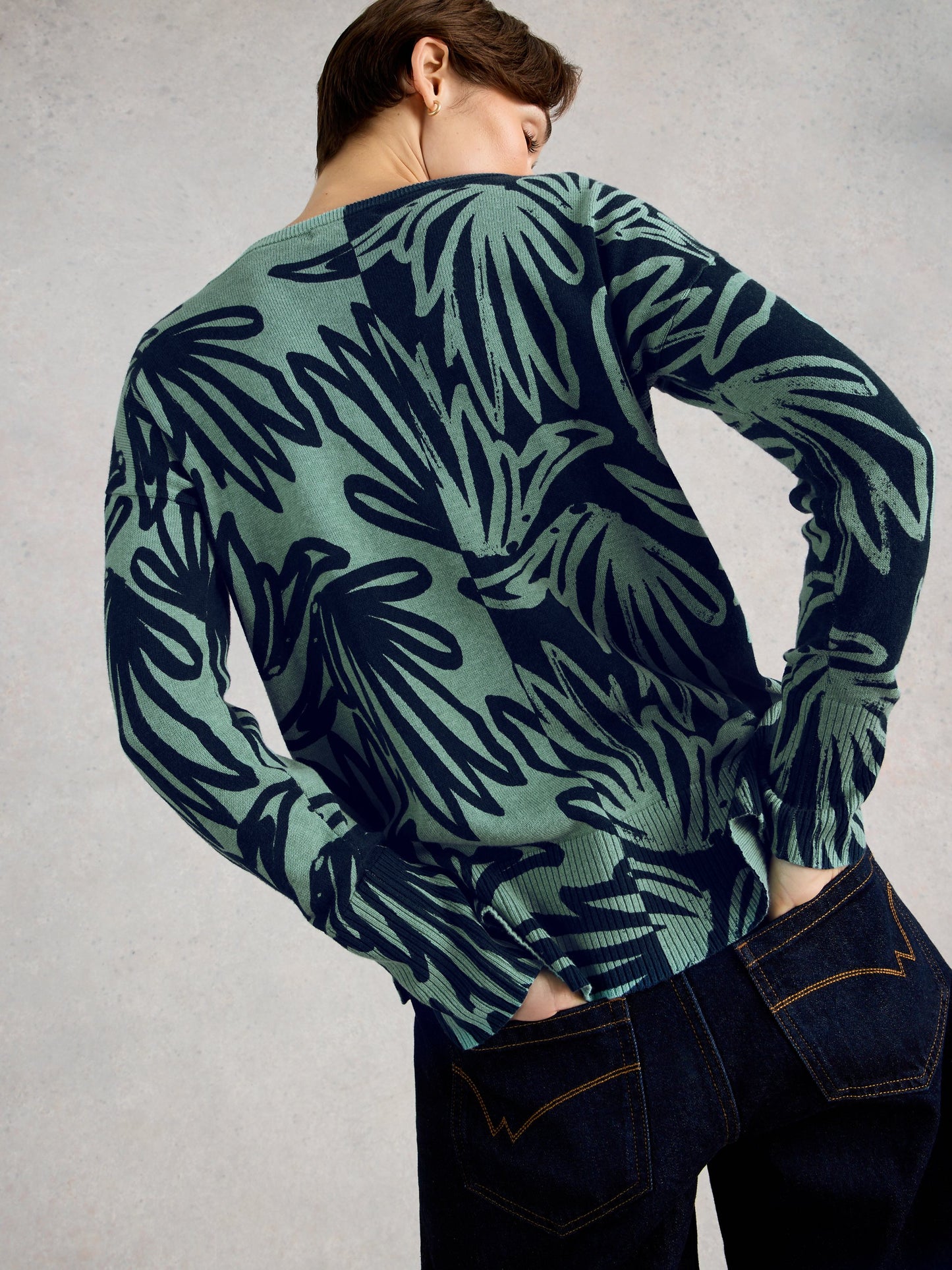 Olive Print Jumper