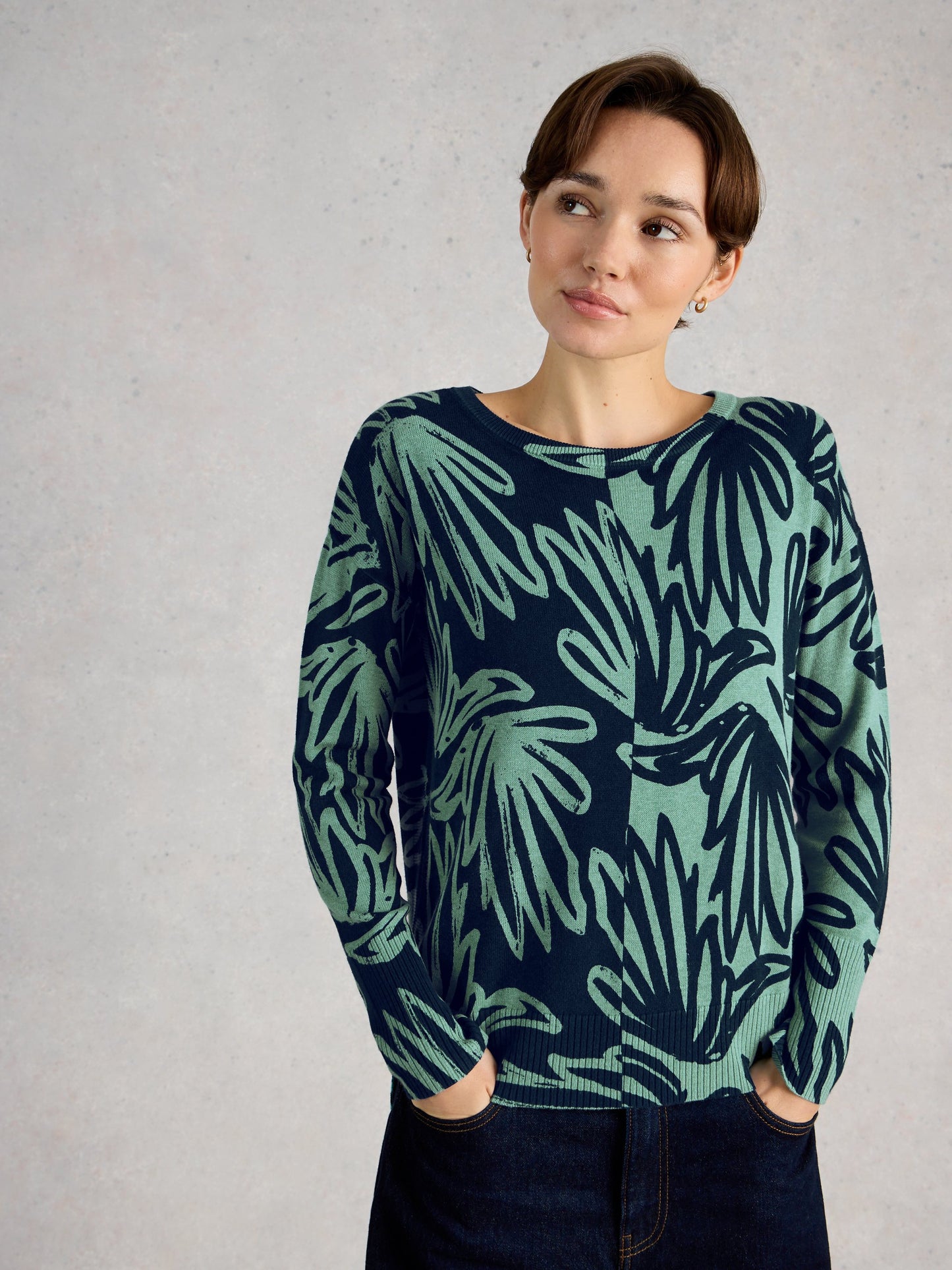 Olive Print Jumper