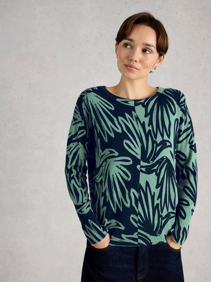 Olive Print Jumper - Suttles & Seawinds