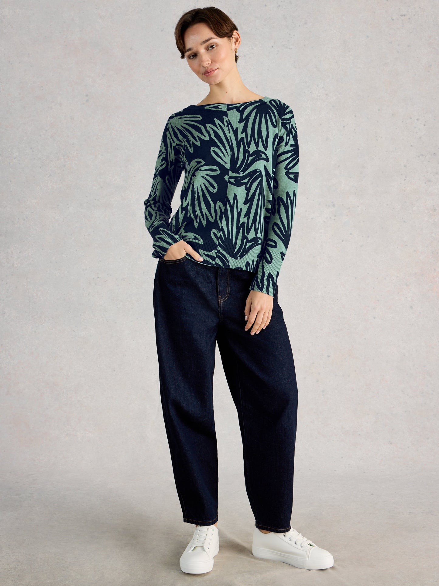 Olive Print Jumper