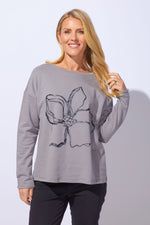 Load image into Gallery viewer, ESCAPE -  FLORAL OUTLINE PULLOVER
