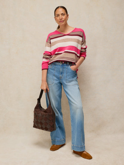 Sansa V Neck Stripe Jumper