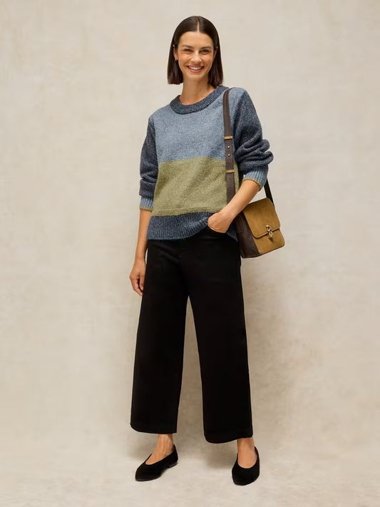 White Stuff Lucie Crew Neck Sweater Blue Multi - Lifestyle