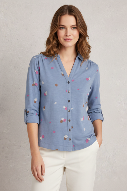 Annie Jersey Embroidered Shirt