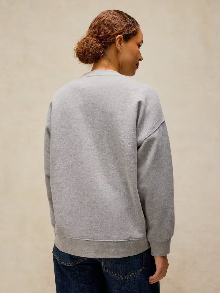 White Stuff Cleo Longline Graphic Sweat Grey Marl - Model Back