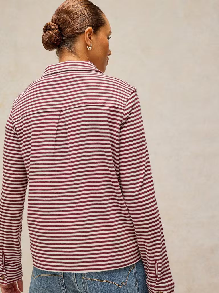 White Stuff Imogen Shirt Plum Multi - Model Back