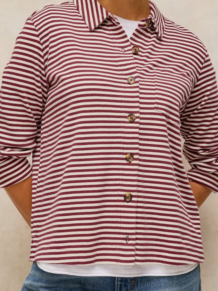 White Stuff Imogen Shirt Plum Multi - Model Detail