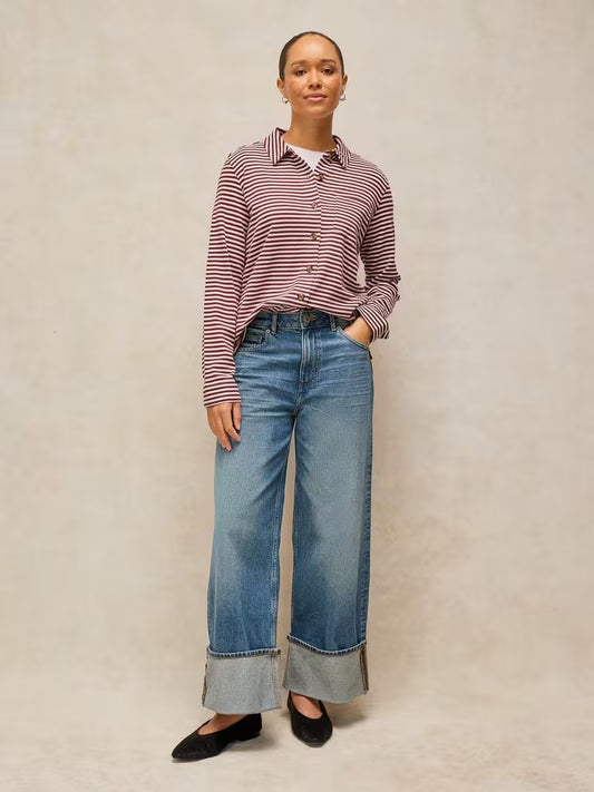 White Stuff Imogen Shirt Plum Multi - Model Front
