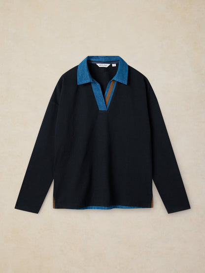 Denim Mix Rugby Top