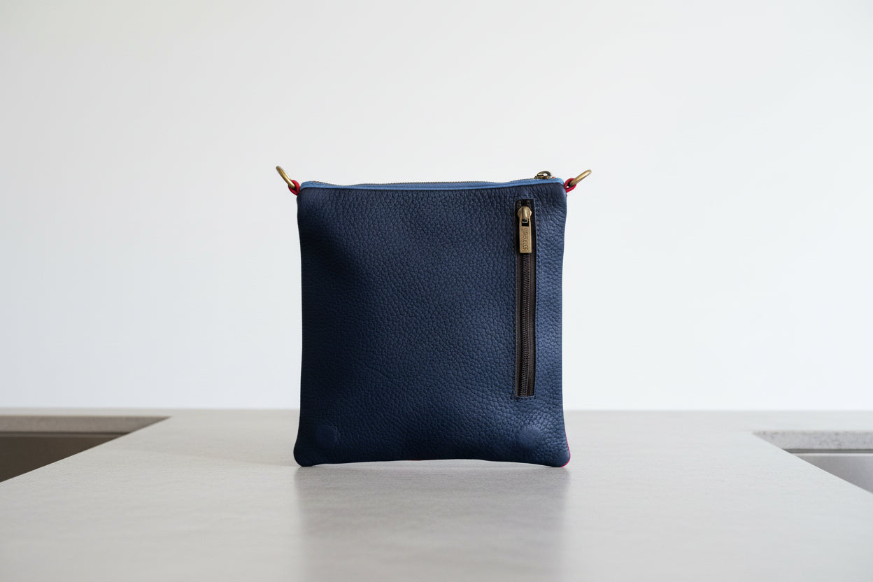Navy blue handbag side 4