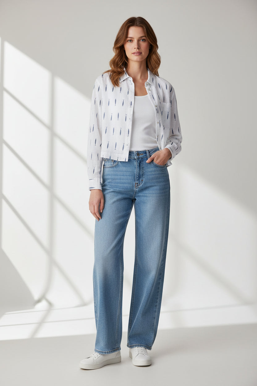 Sardine Print Short Shirt