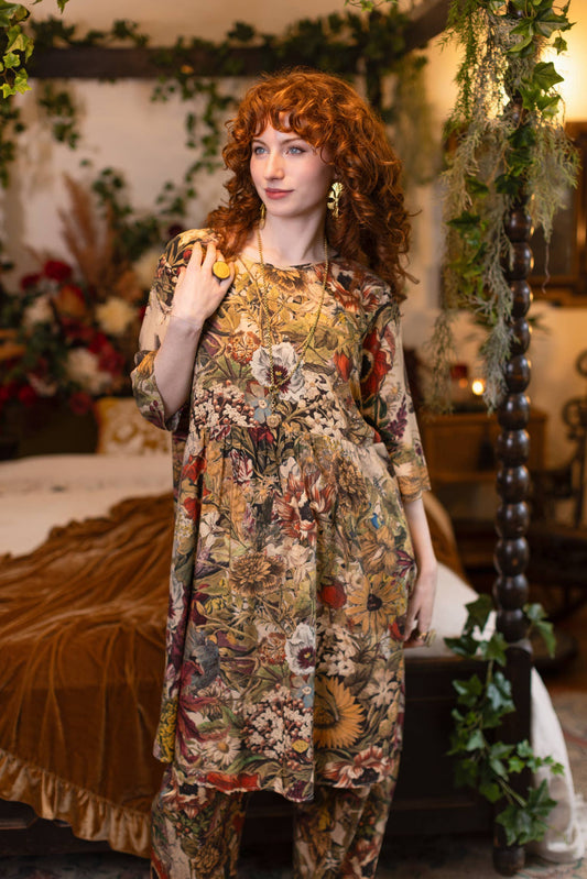 Golden Hour Artist Dress Tunic w/ Pockets & Floral Print - Suttles & Seawinds