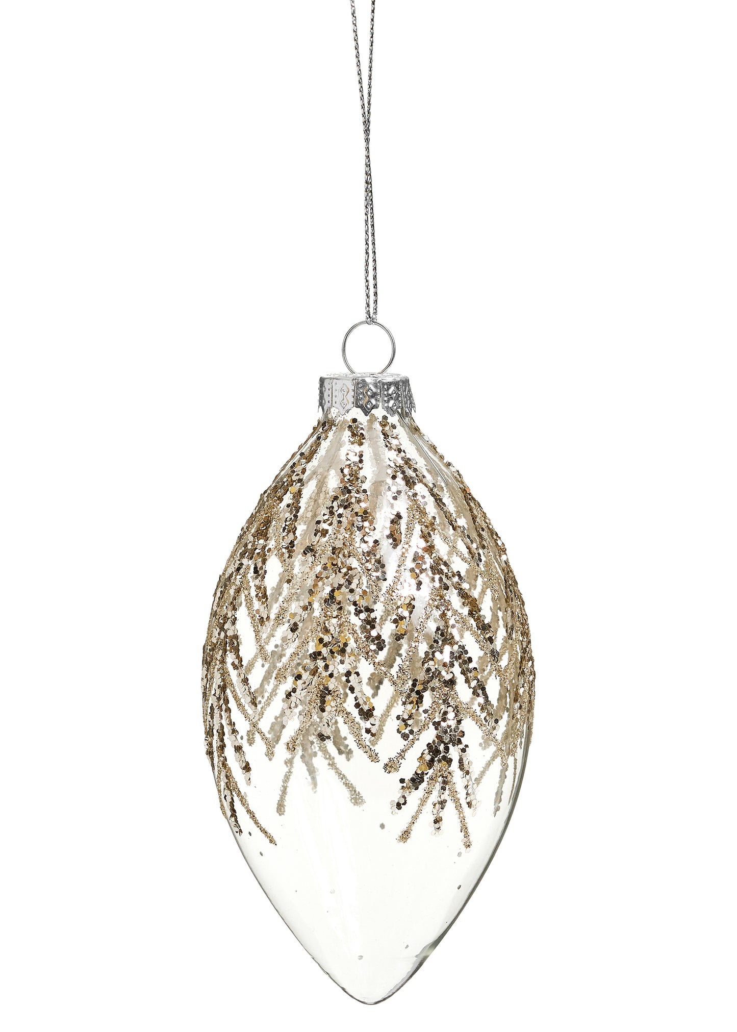 ADV - TEARDROP GLASS W/MINI LEAVES