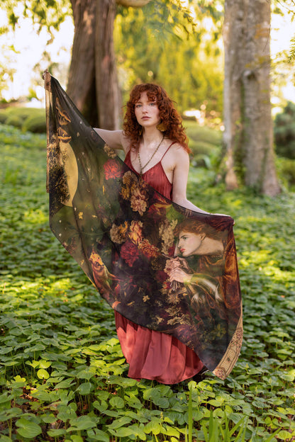 Market of Stars (Worldwide) - The Messenger Scarf with Joan of Arc, Florals & Fox