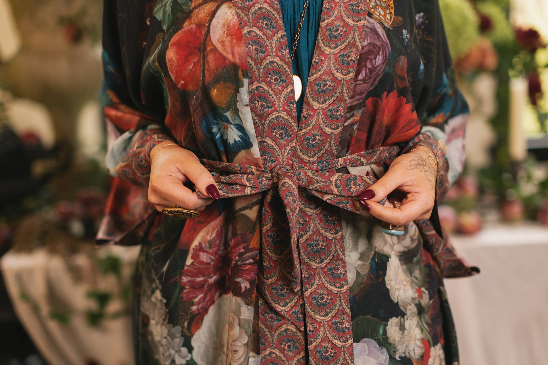 Flight of Fancy Opera Duster Kimono Robe Hummingbird - Suttles & Seawinds