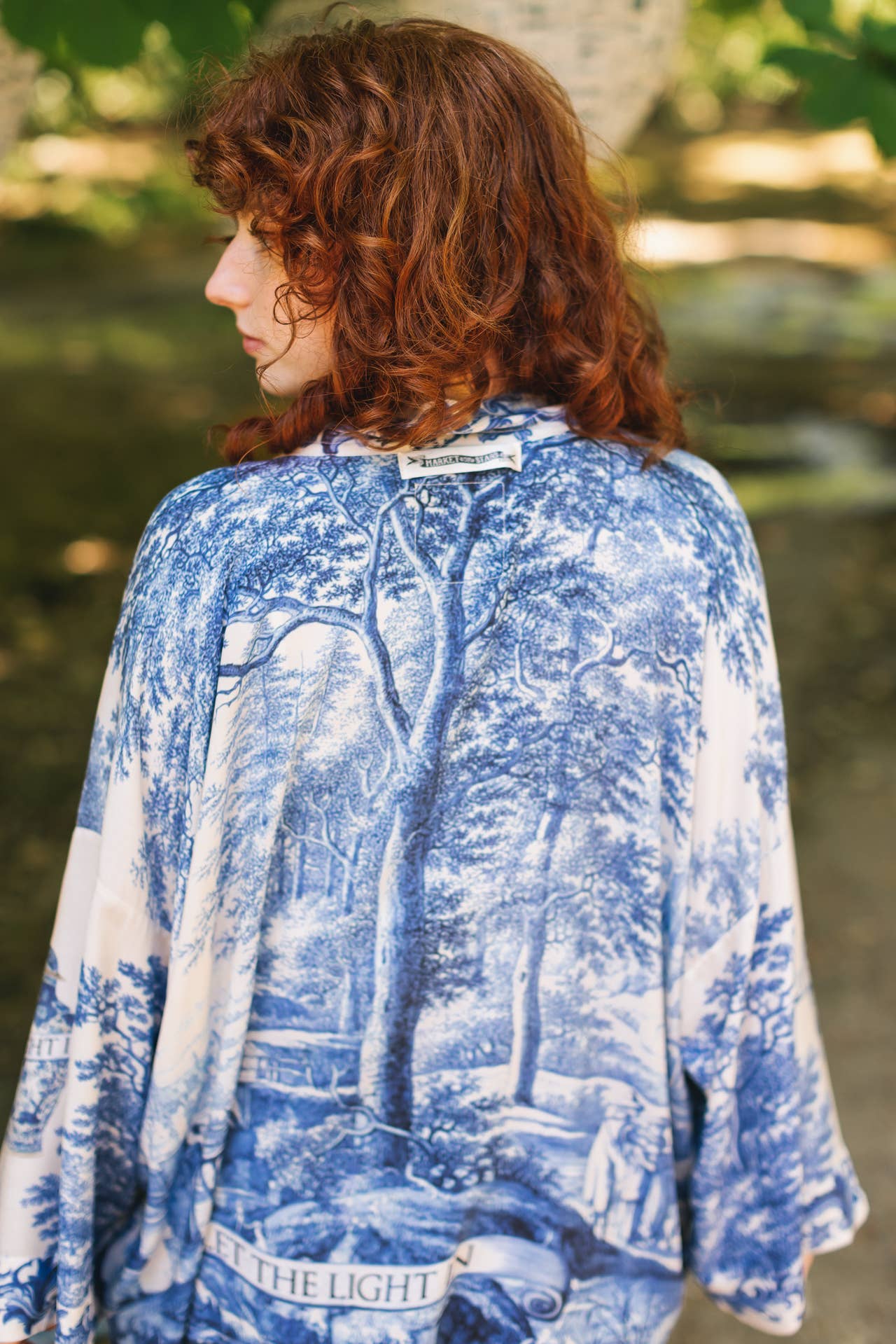 Let The Light In Pixie Duster Cropped Kimono w/ Delft Print