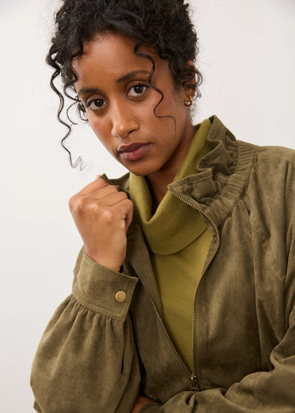 Cinched Hem Bomber Jacket